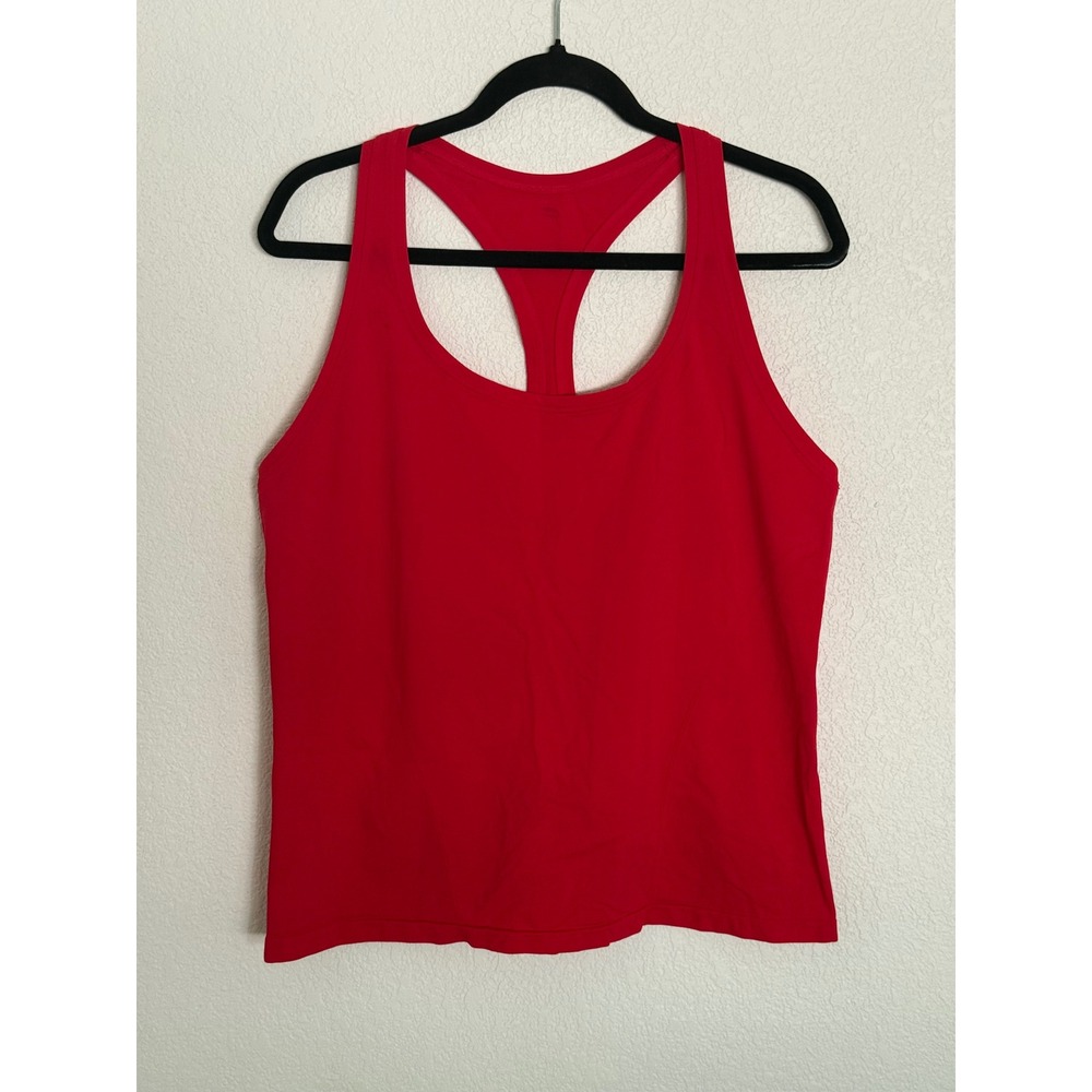 Fabletics Red Racerback Activewear Tank Top Women Size L Athletic Gym Yoga